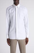 TOM FORD Classic Fit Cotton & Silk Serge Button-Up Shirt