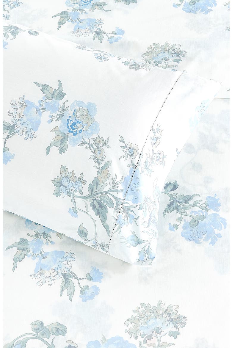 Rose 200 Thread Count Percale Cotton Sheet Set, Alternate, color, BLUE