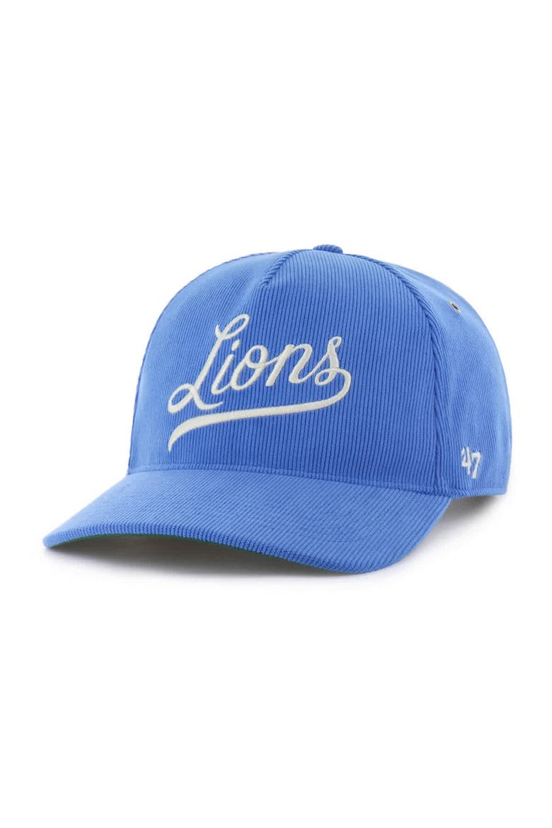 Men's '47  Blue Detroit Lions Golden Age Corduroy Hitch Adjustable Hat, Alternate, color, Blue