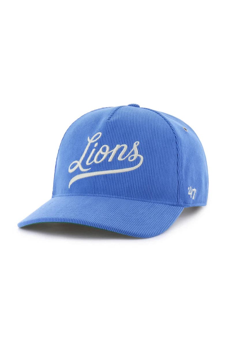 '47 Men's '47 Blue Detroit Lions Golden Age Corduroy Hitch Adjustable Hat, Alternate, color, Blue