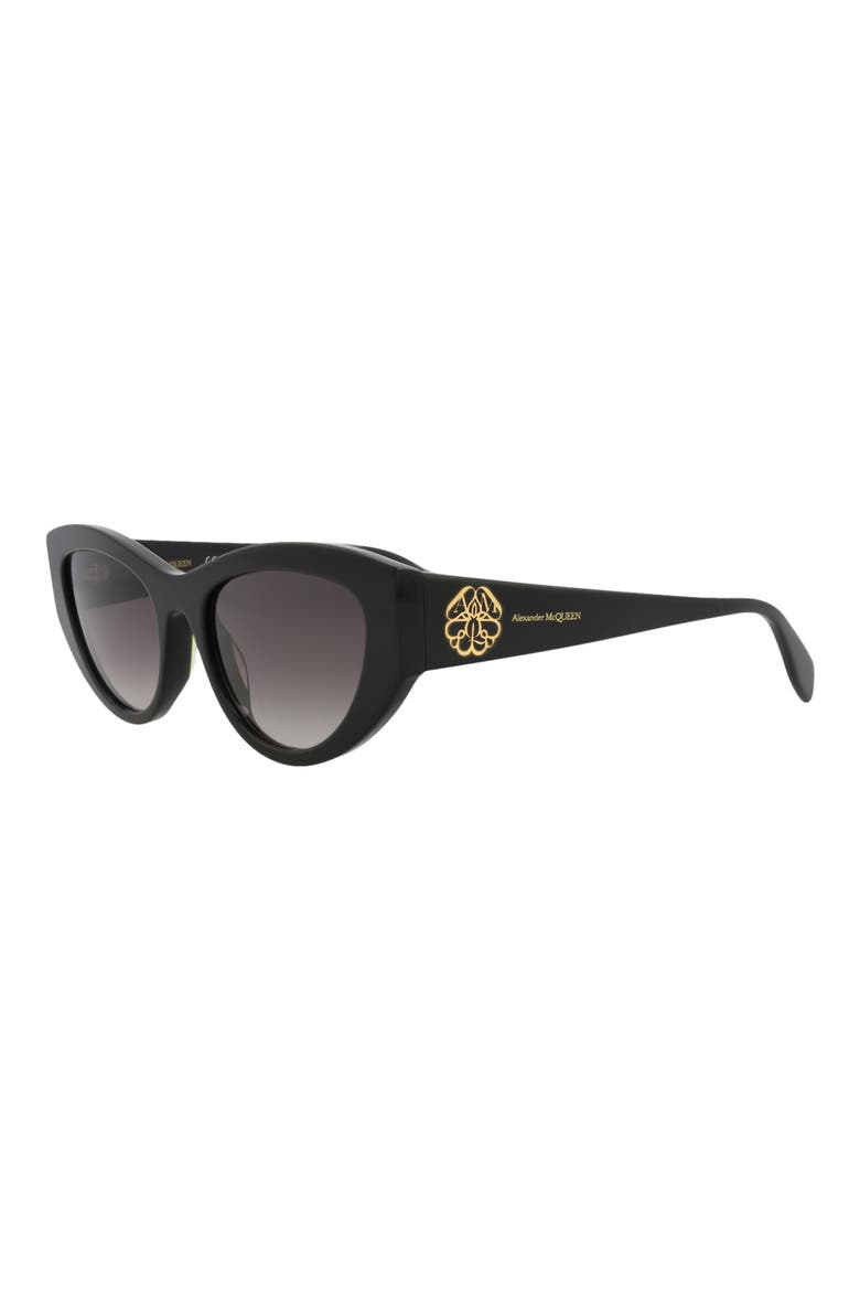 54mm Modified Cat Eye Sunglasses, Alternate, color, BLACK BLACK GREY