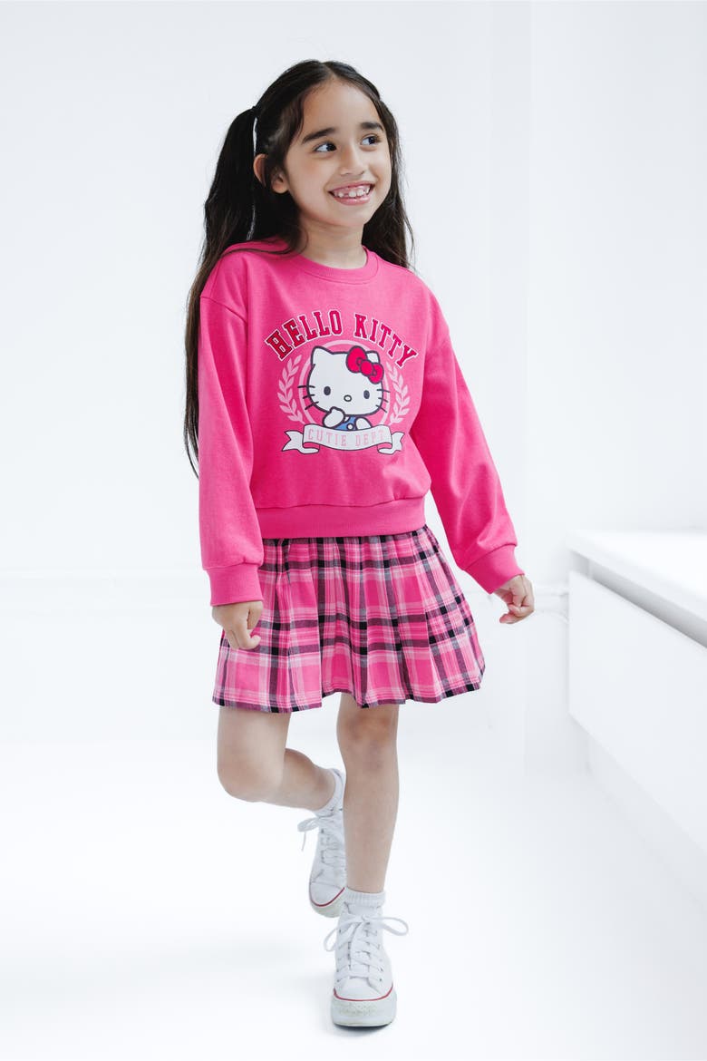 Fleece Pleated Dress, Alternate, color, Hello Kitty Pink