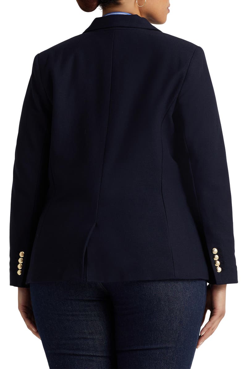 Lauren Ralph Lauren Monogram Stretch Cotton Blazer, Alternate, color, 