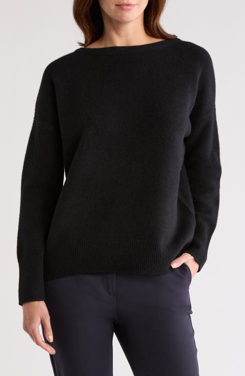Boat Neck Wool & Cashmere Pullover Sweater