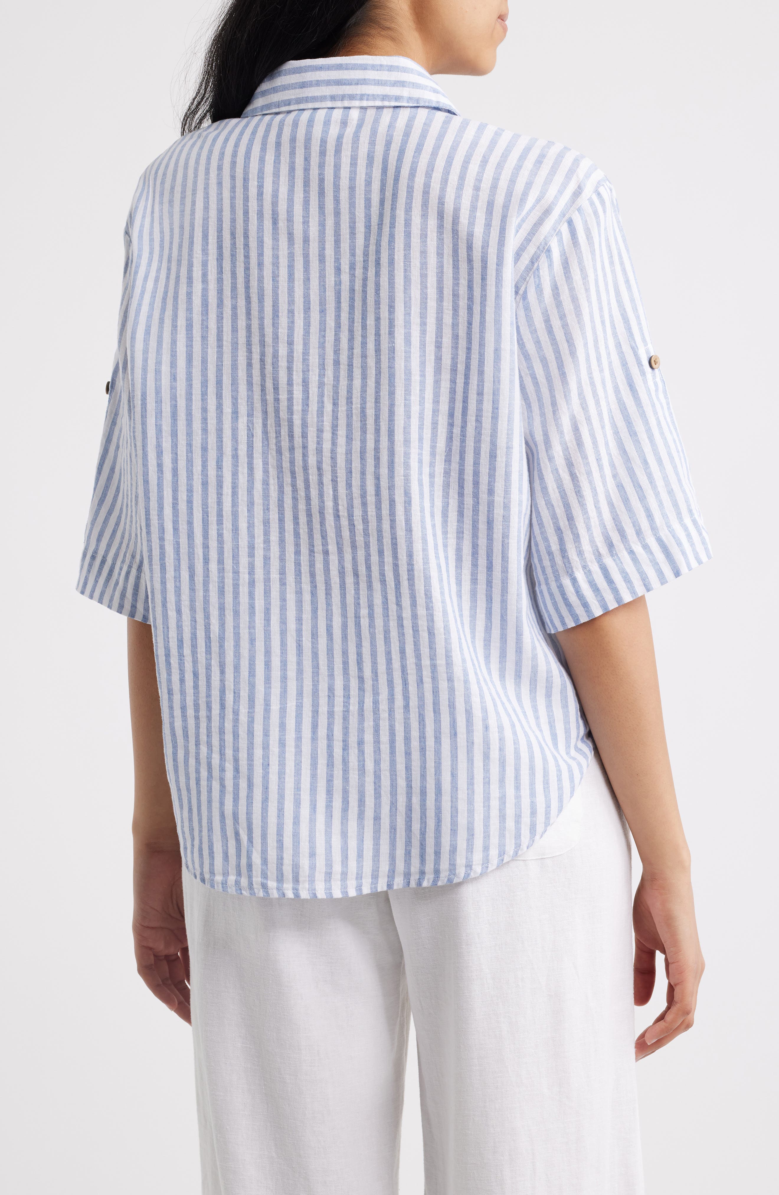 Mason Short Sleeve Stripe Button-Up Shirt - image 2