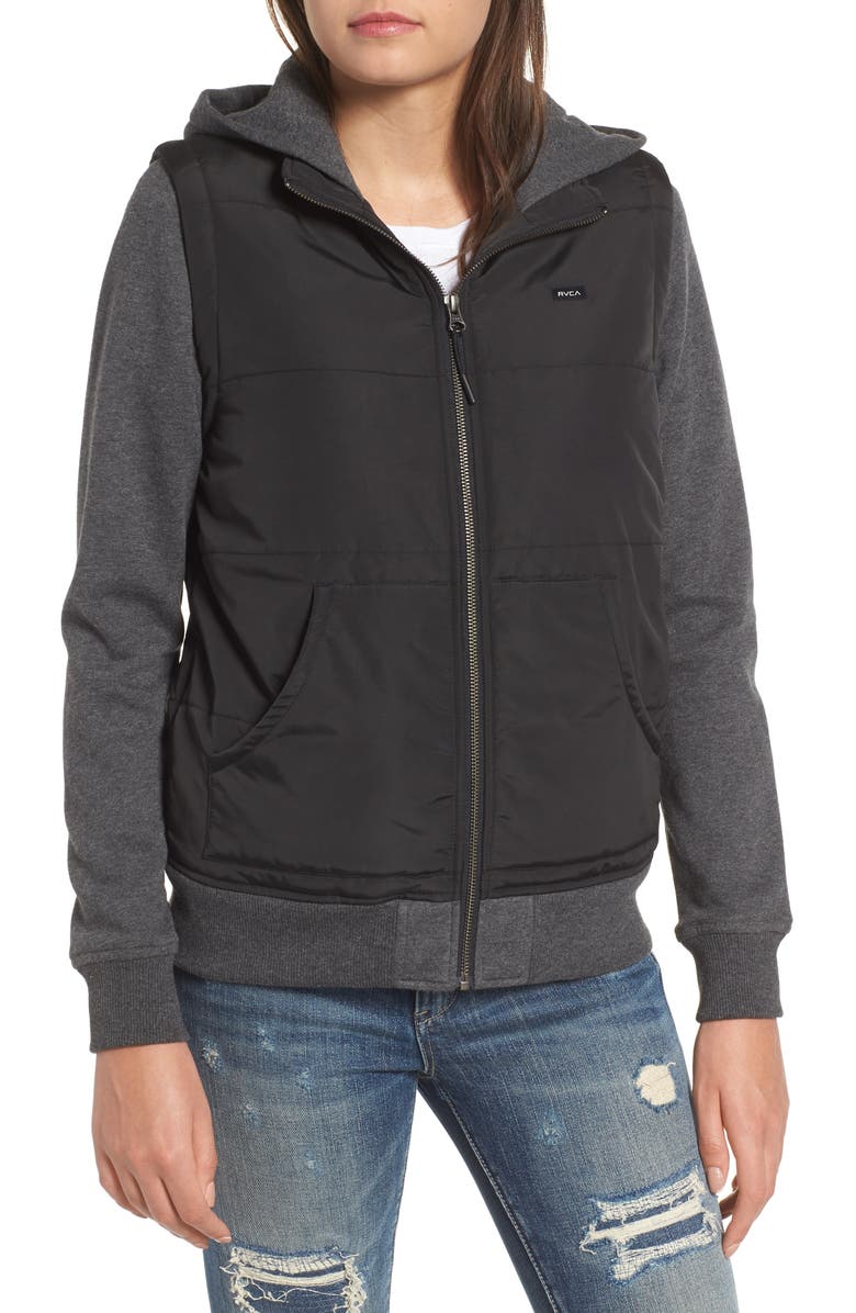 RVCA Eternal Mixed Media Hoodie, Alternate, color, 