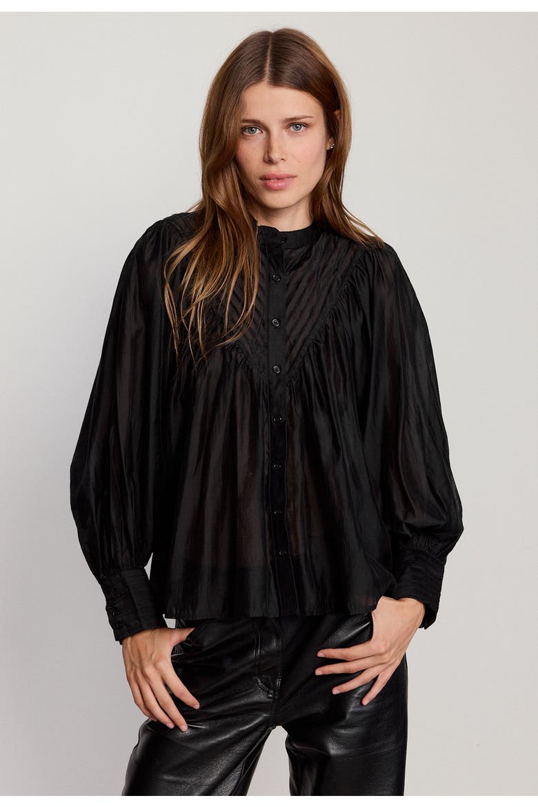 The Shiv Ruffled Shirt, Alternate, color, Black