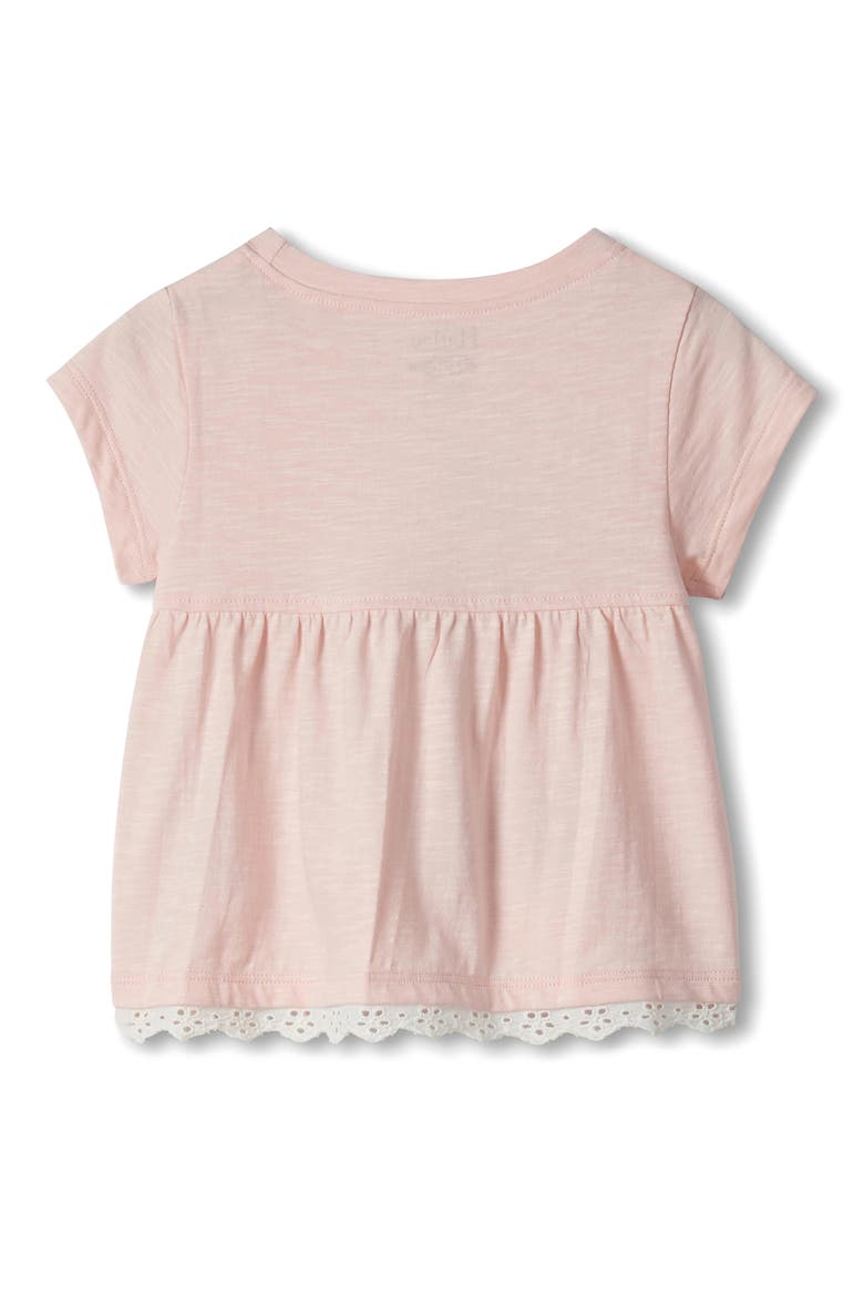 Kids' Elephant Eyelet Cotton T-Shirt & Shorts Set, Alternate, color, PINK