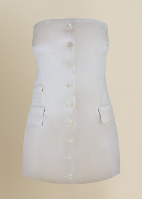 Craft Strapless Butterfly Jacquard Dress