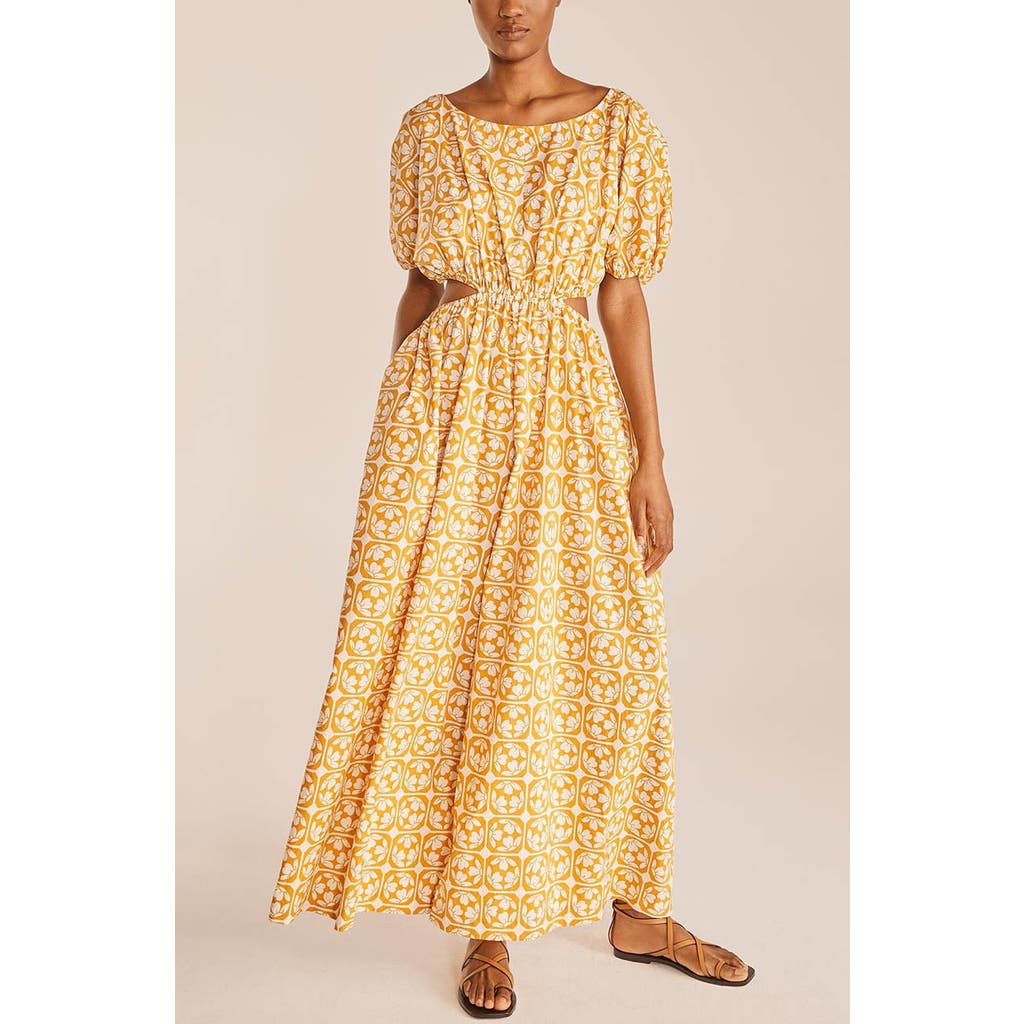 Rebecca Taylor Lattice Fleur Poplin Jumpsuit In Fleur Honey Combo