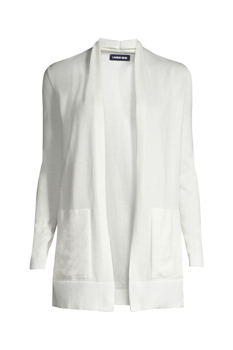 Long Sleeve Open Long Cardigan Sweater, Alternate, color, Ivory