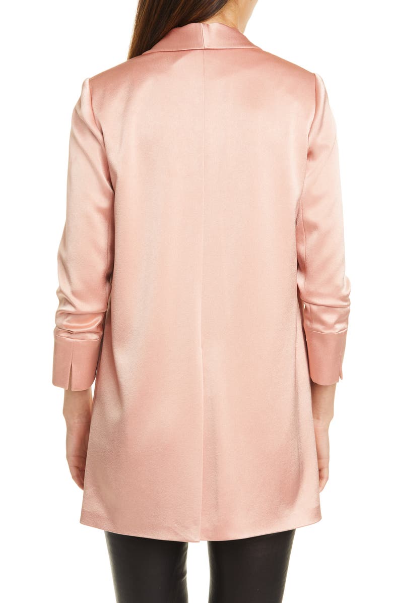 Alice + Olivia Jace Shawl Collar Long Satin Jacket, Alternate, color, 