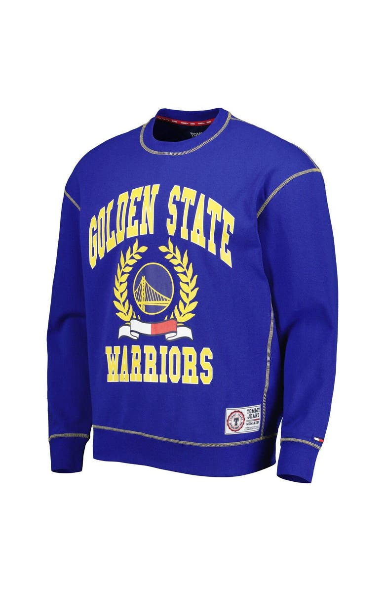 TOMMY JEANS Men's Tommy Jeans Royal Golden State Warriors Peter French Terry Pullover Crew Sweatshirt, Alternate, color, Royal