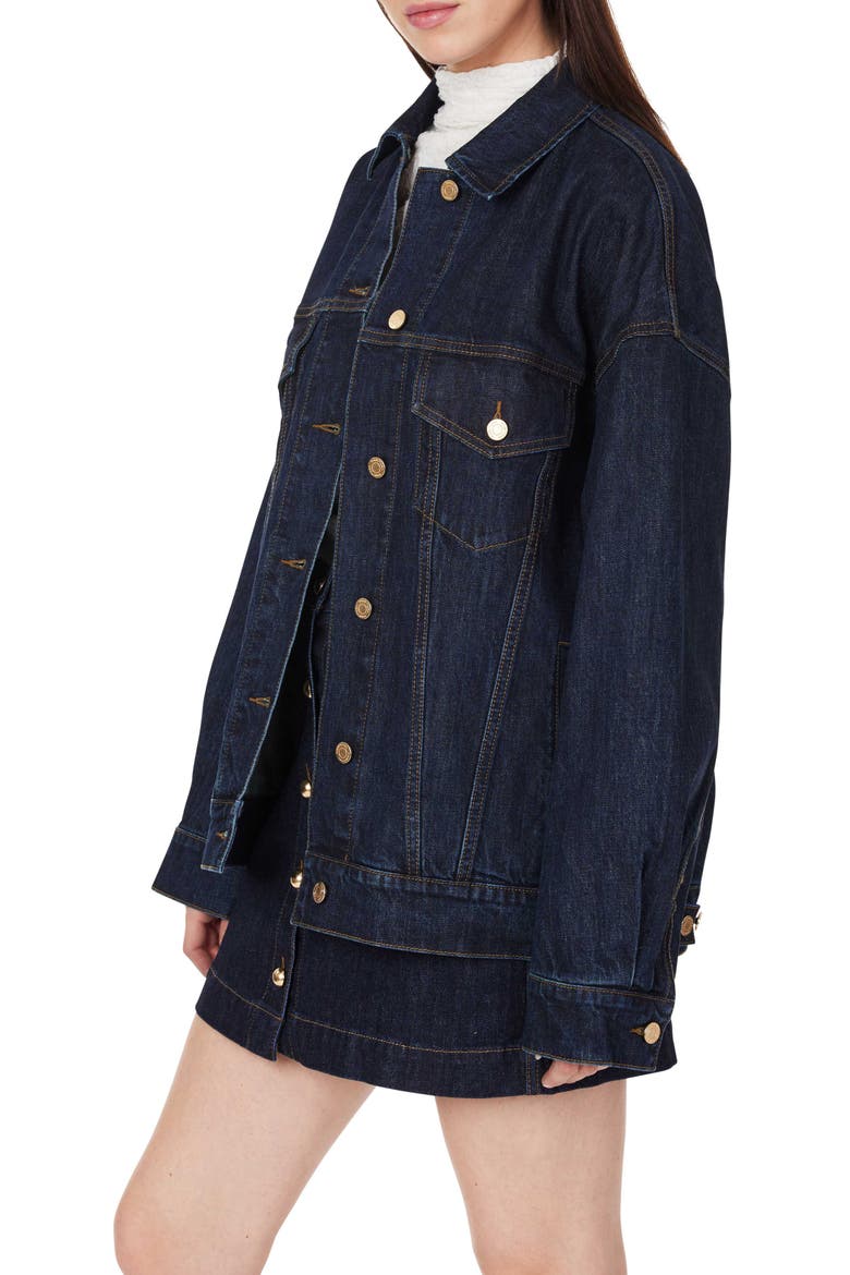 Boyfriend Denim Trucker Jacket, Alternate, color, RINSE