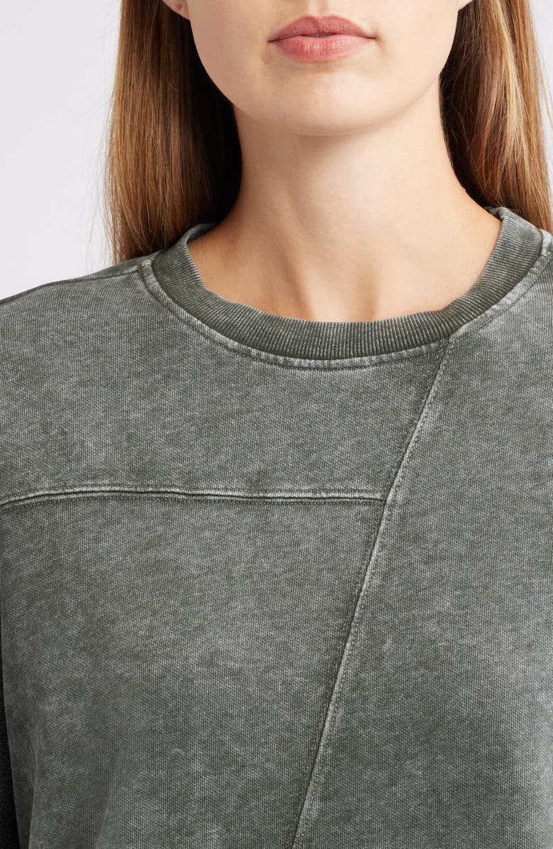 CITY BLUES Reverse French Terry Spliced Sweatshirt, Alternate, color, Spruce