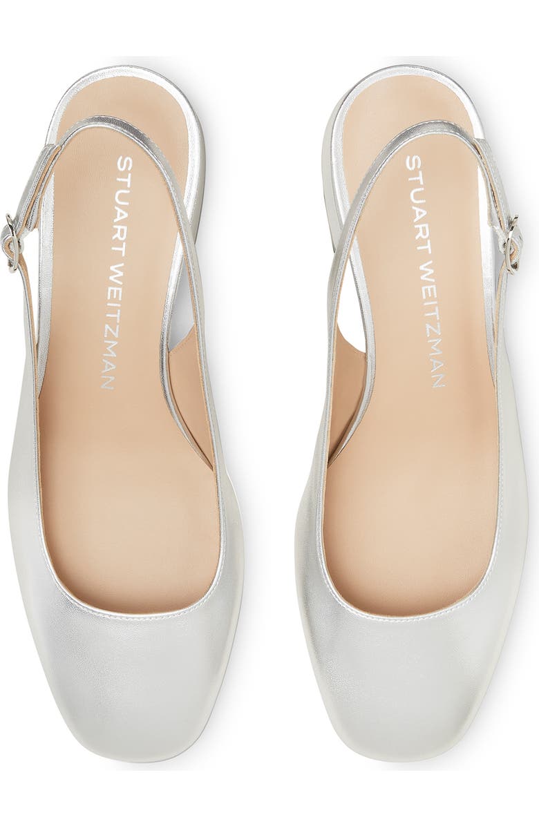 Stuart Weitzman Maeve Slingback Pump, Alternate, color, Silver
