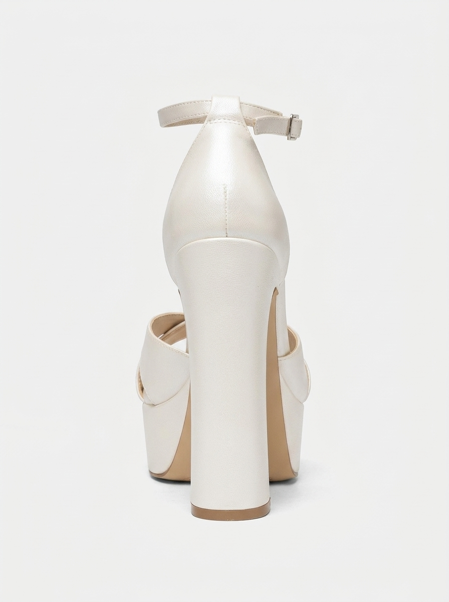 Donna Ankle Strap Bridal High Heels, Alternate, color, Ivory
