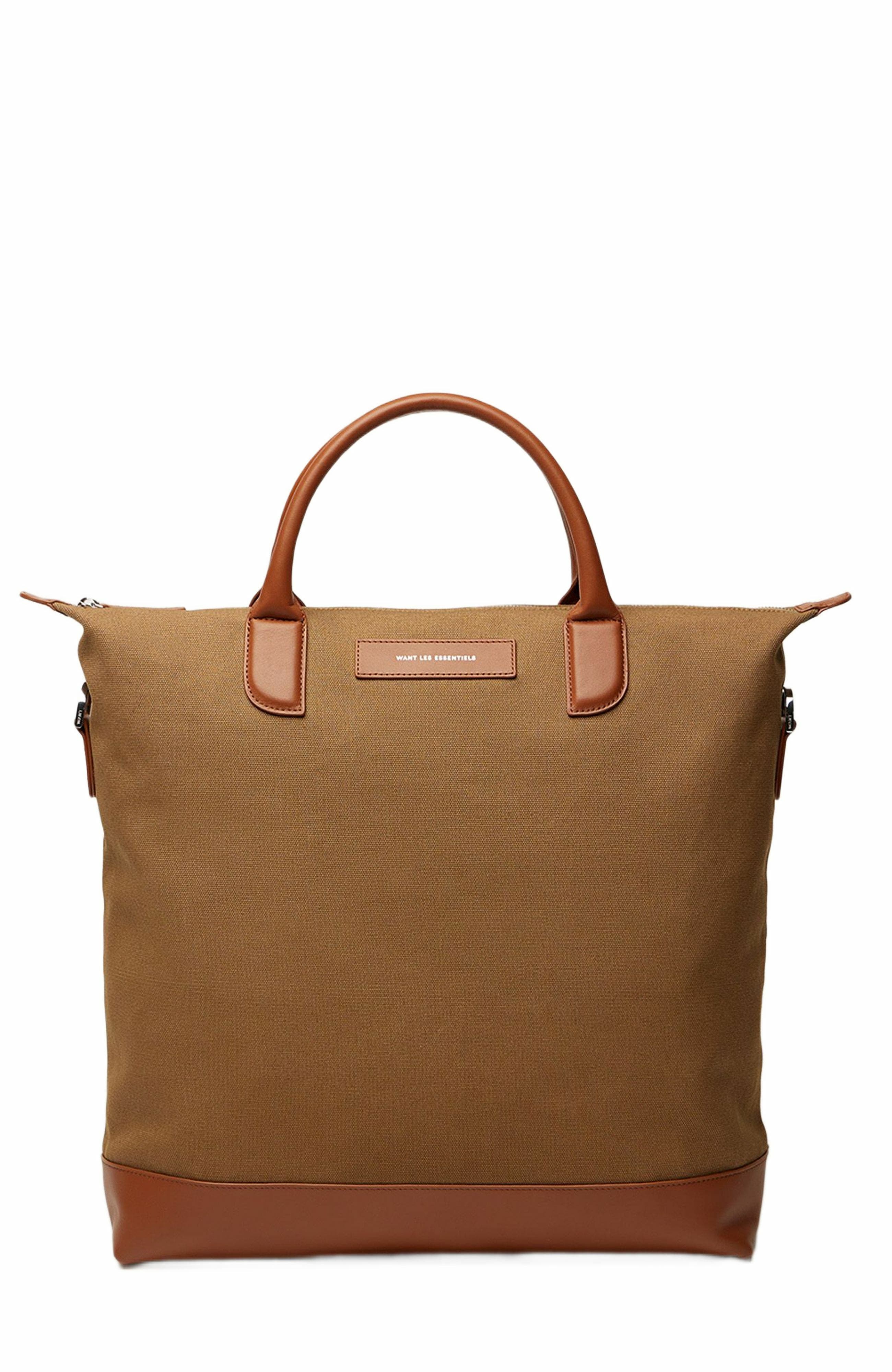 Want Les Essentiels O
Hare Organic Cotton Canvas Tote, Main, color, Dark Camel