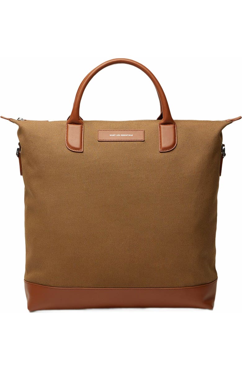 Want Les Essentiels O'Hare Organic Cotton Canvas Tote, Main, color, Dark Camel
