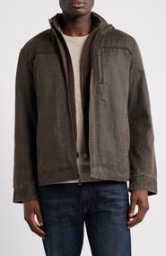 Johnston & Murphy Antiqued Cotton Blend Jacket with Removable Bib