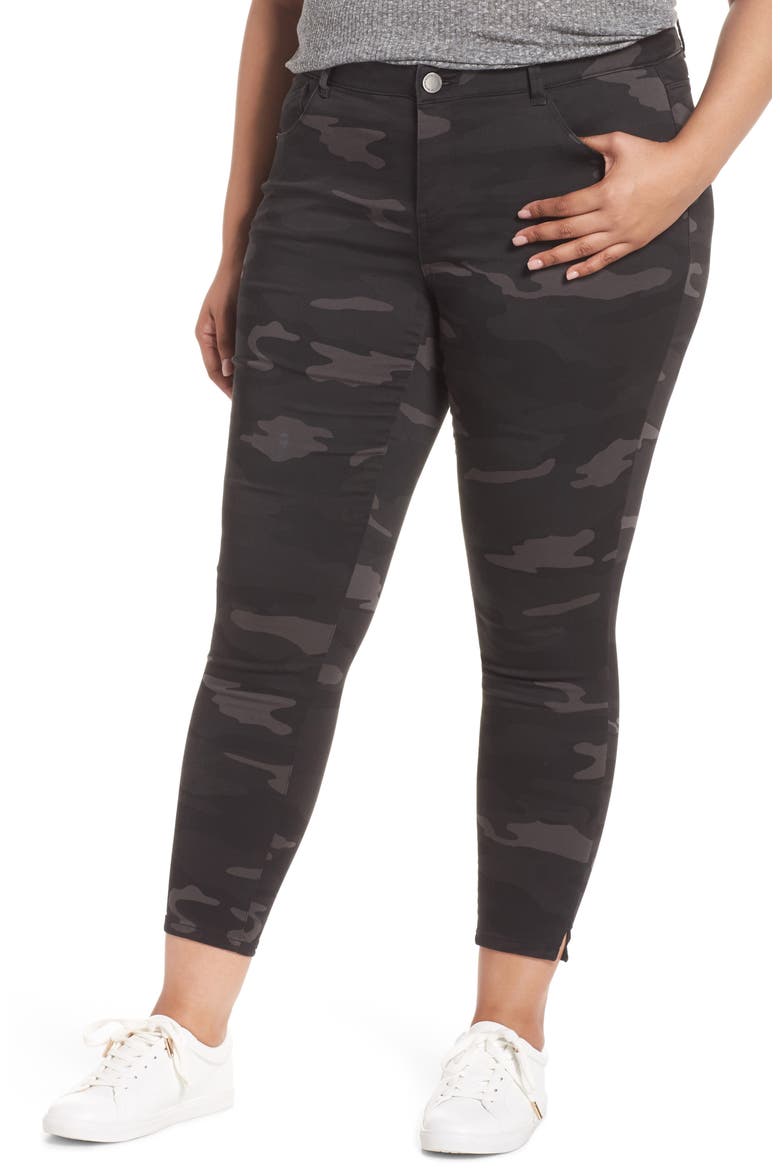 Ab-Solution Ankle Skimmer Jeans (Nordstrom Exclusive), Main, color, BLACK/ CAMO