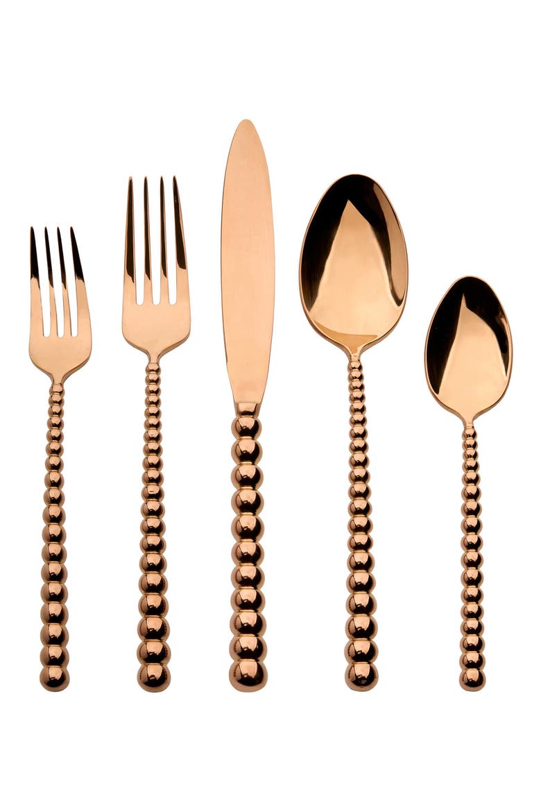 Rondure 20-Piece Flatware Set, Main, color, COPPER