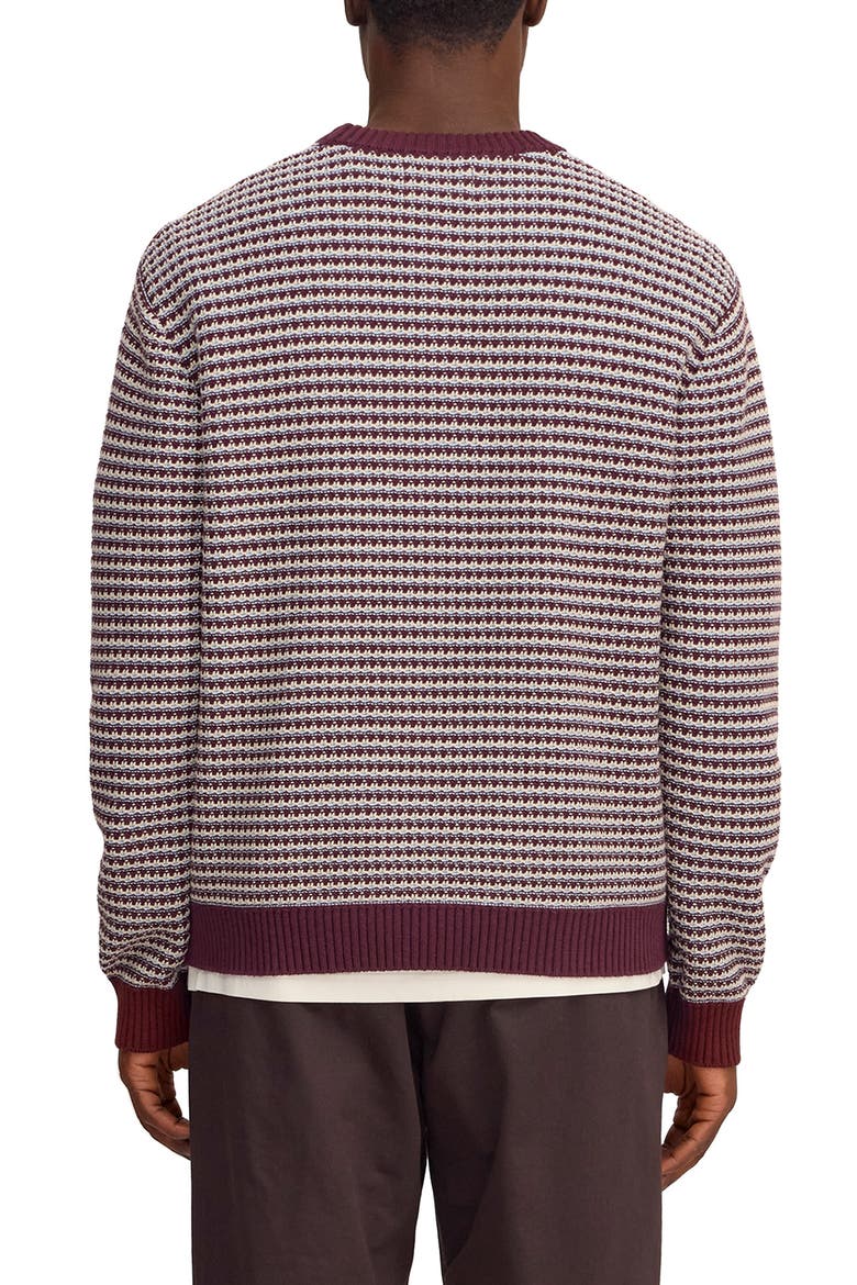 Russel Stripe Organic Cotton & Wool Crewneck Sweater, Alternate, color, WINETASTING