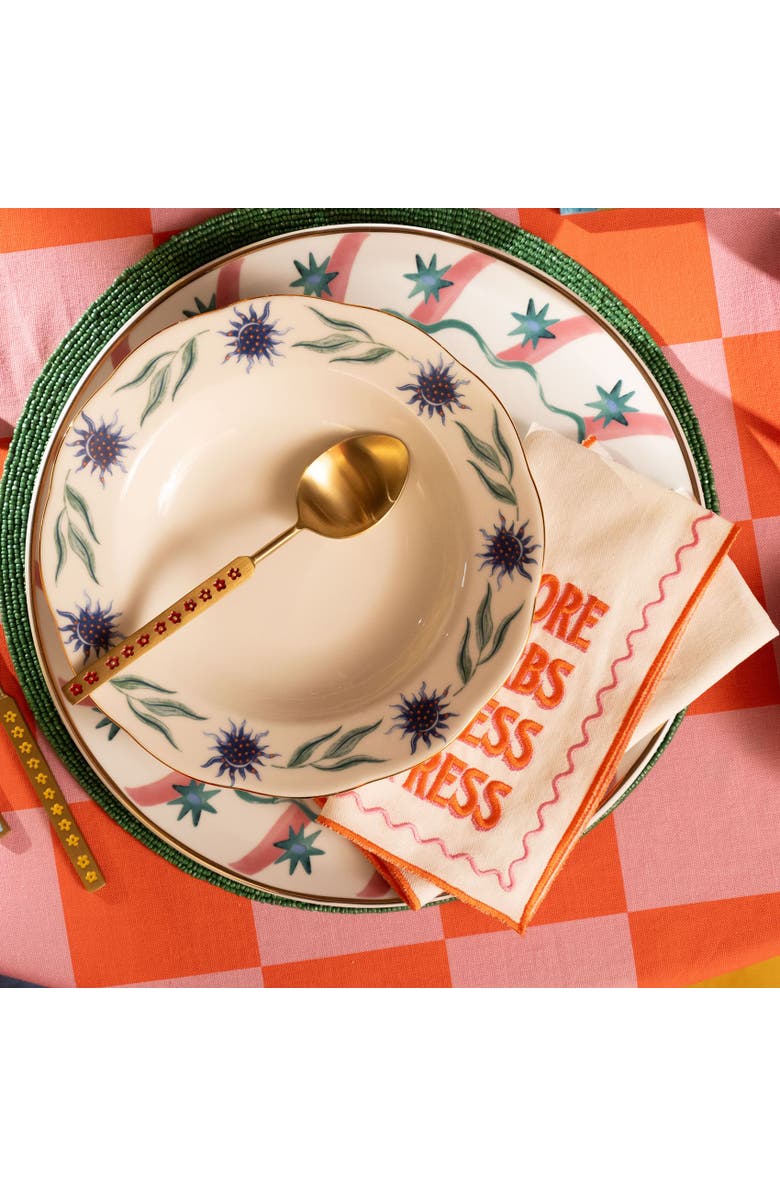 Zsa Zsa Zsu Emet Porcelain Deep Plate With Gold Rim 9 In Set Of 3, Alternate, color, White