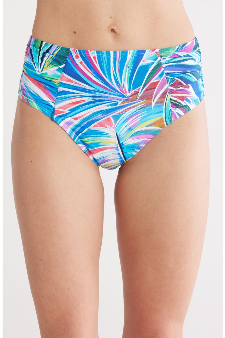 Palm High Waist Bikini Bottoms, Main, color, MULTI