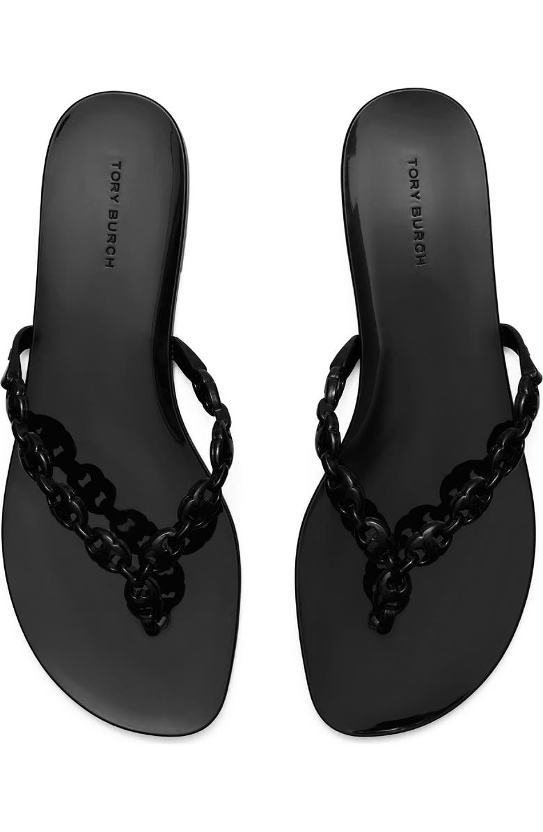 Tory Burch Gemini Link Jelly Flip Flop, Alternate, color, Black