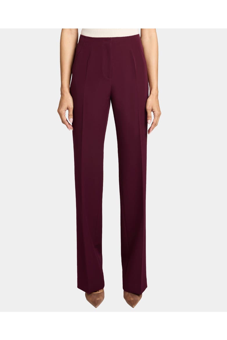 DELLA Staight Leg Pants with Slanted Pockets in Soft Stretch Crepe, Alternate, color, CHERRY COLA