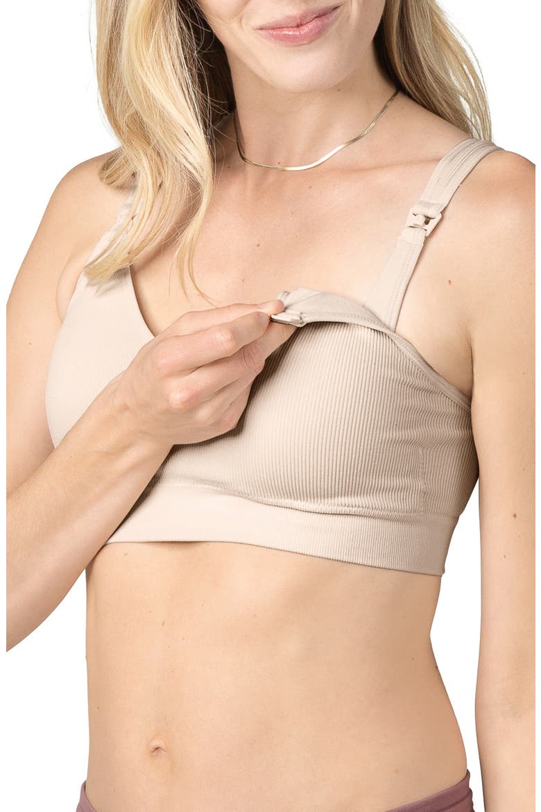 Mia Maternity & Nursing Lounge Bra- Fits Sizes 30B-44D, Alternate, color, STONE