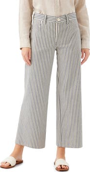 Karen Kane Stripe Crop Wide Leg Jeans