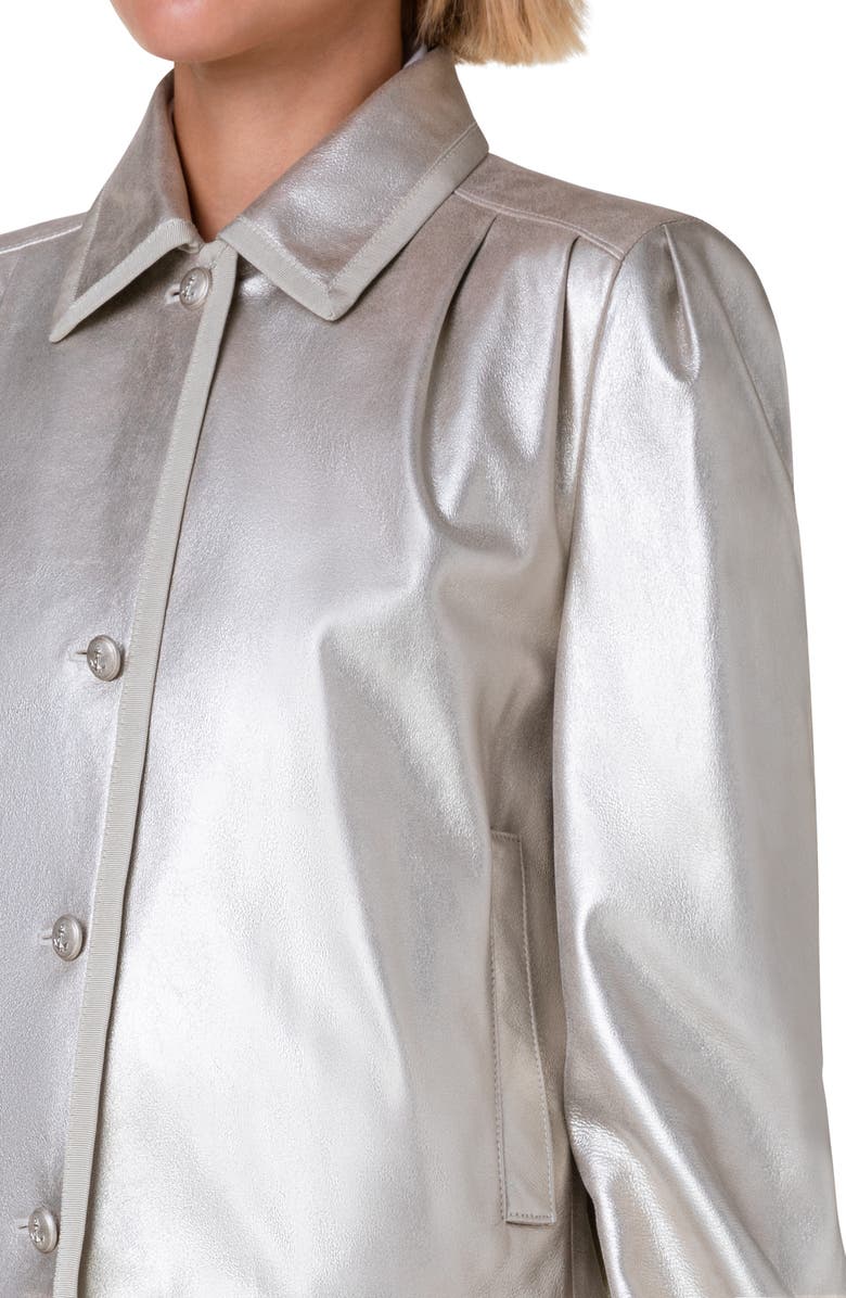 Akris Monica Pearlized Suede Jacket, Alternate, color,