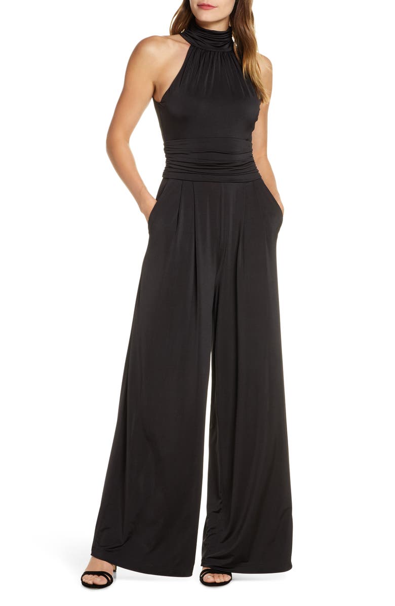 Eliza J Sleeveless Halter Jumpsuit, Main, color,