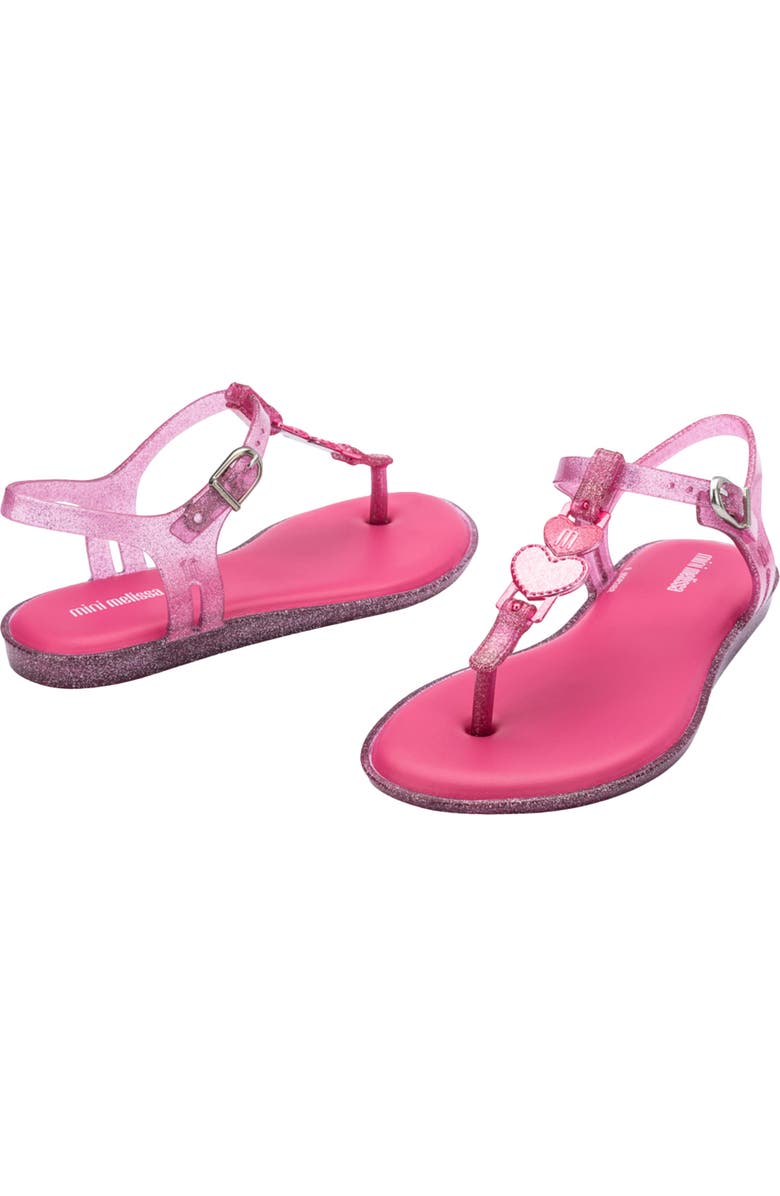 Mini Melissa Solar Sandal, Alternate, color, Glitter Pink