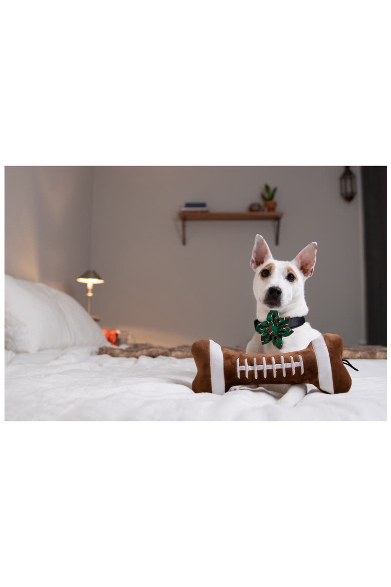 Power Plush Football Bone Pet Toy, Alternate, color, BROWN