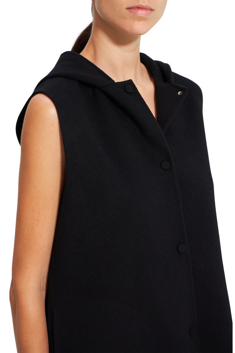 Clairene Hooded Cashmere & Wool Vest, Alternate, color, BLACK
