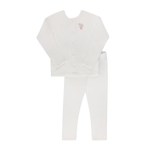 Ely's & Co. Kids'  Velour Center Floral Collection In White