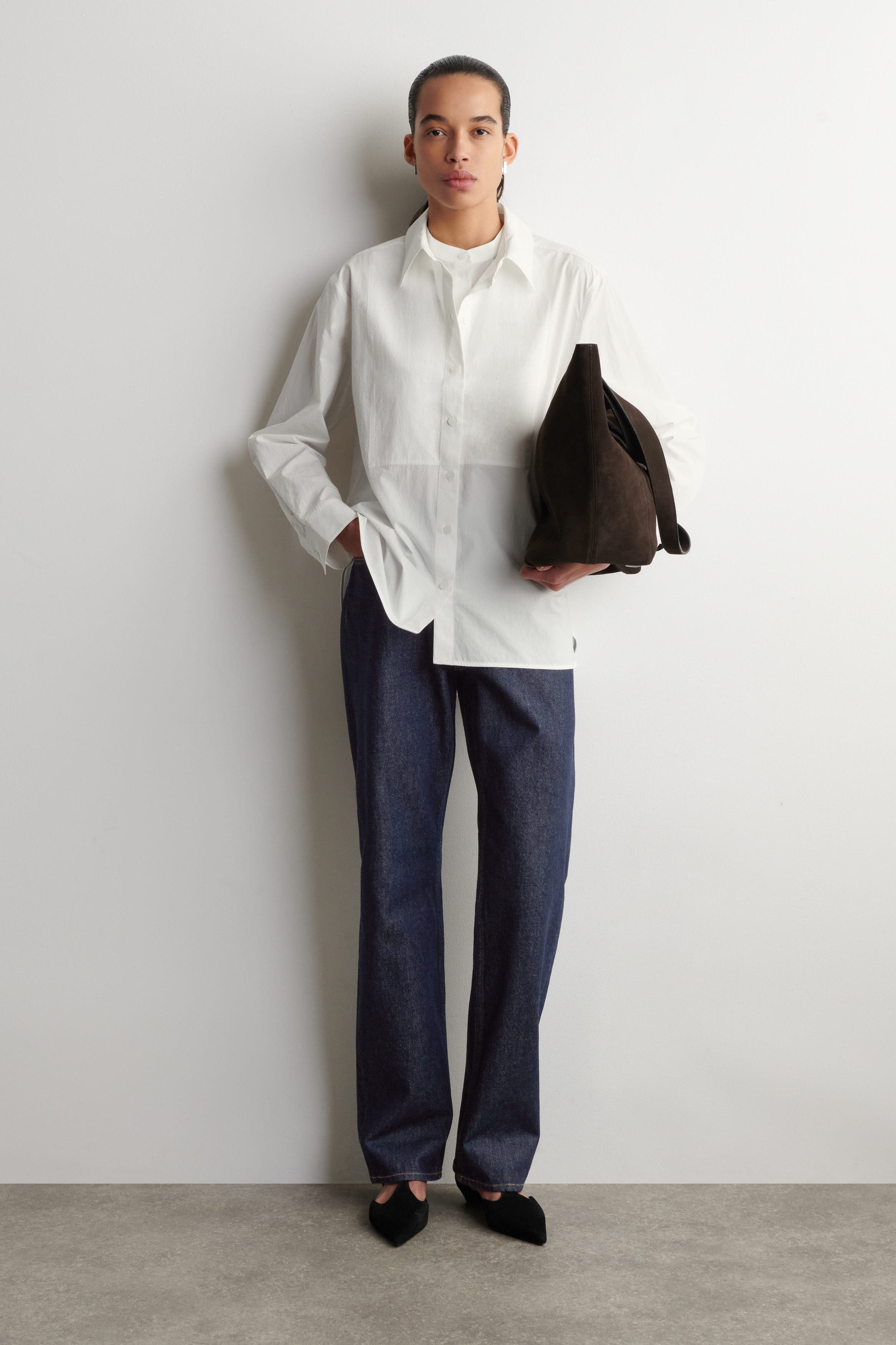Layered-Collar Pima Cotton Shirt - image 2