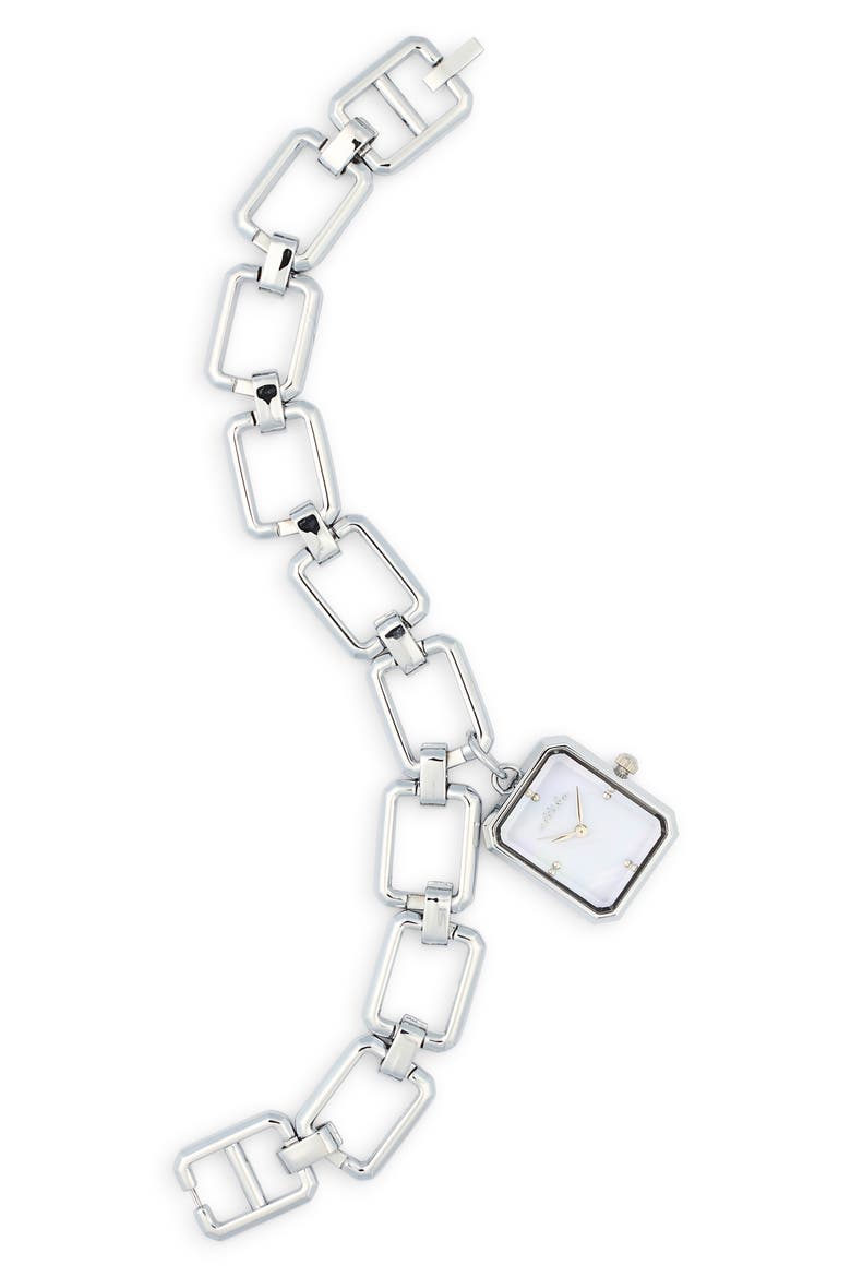 Classic Charm Bracelet Watch, Main, color, MOTHER OF PEARL AND SILVER