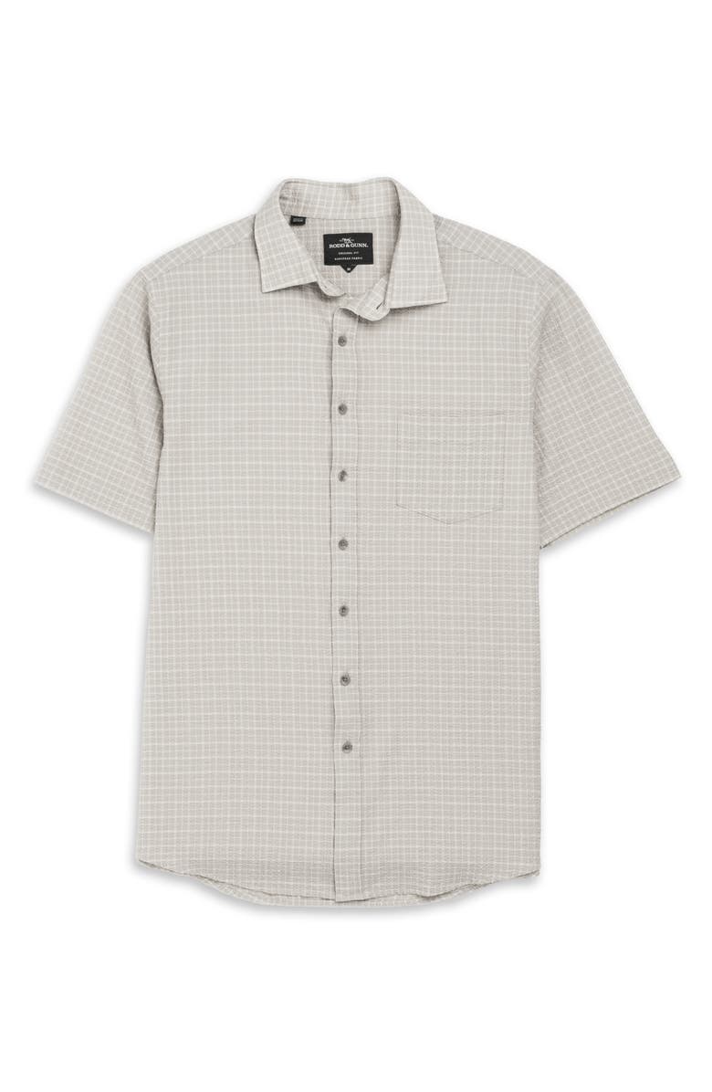 Rodd & Gunn Gowenbridge Short Sleeve Textured Cotton Button-Up Shirt, Alternate, color, Fog