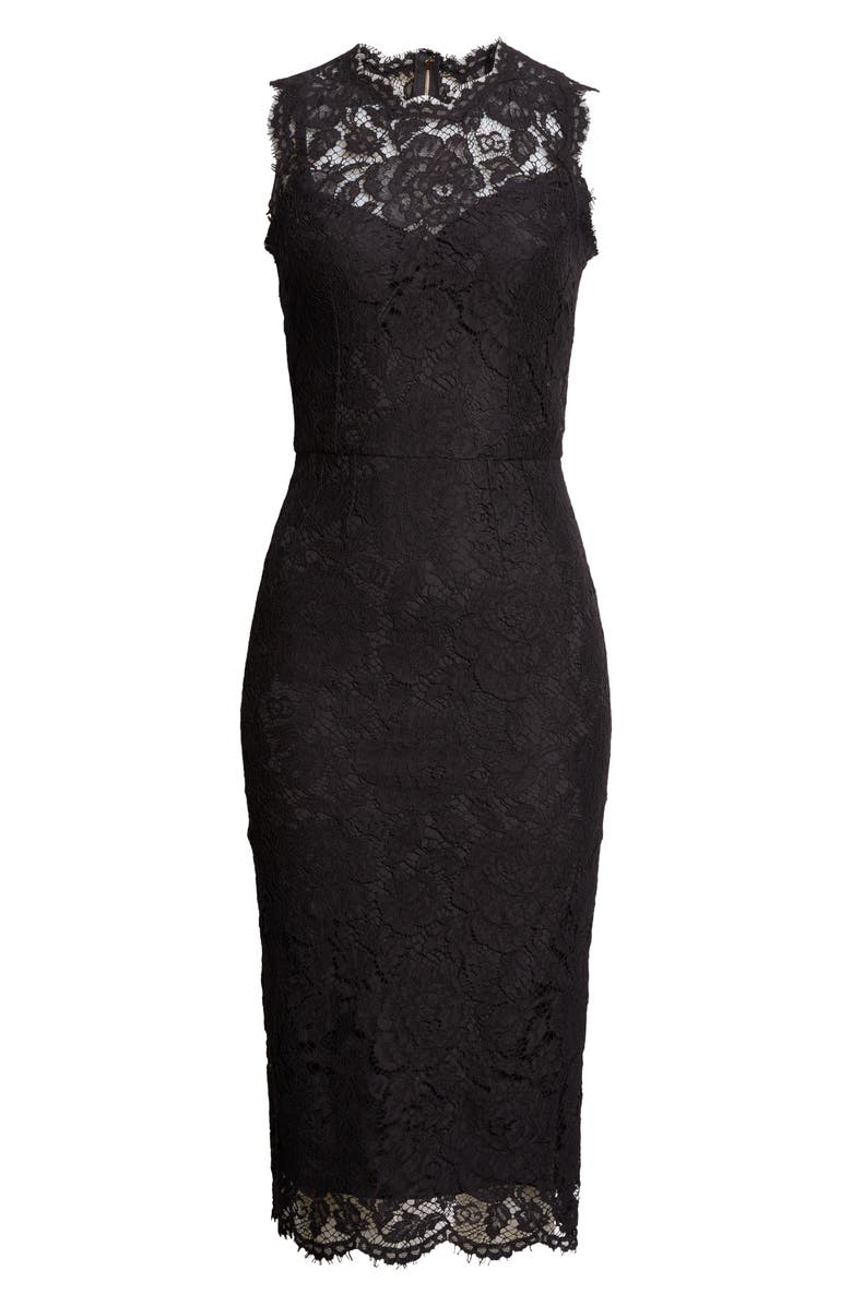 Dolce&Gabbana Cordonetto Lace Sheath Dress, Alternate, color, N0000 Nero