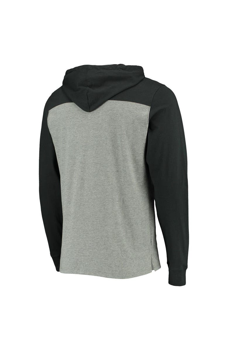 '47 Men's '47 Heathered Gray Pittsburgh Steelers Franklin Wooster Throwback Long Sleeve Hoodie T-Shirt, Alternate, color, Heather Gray