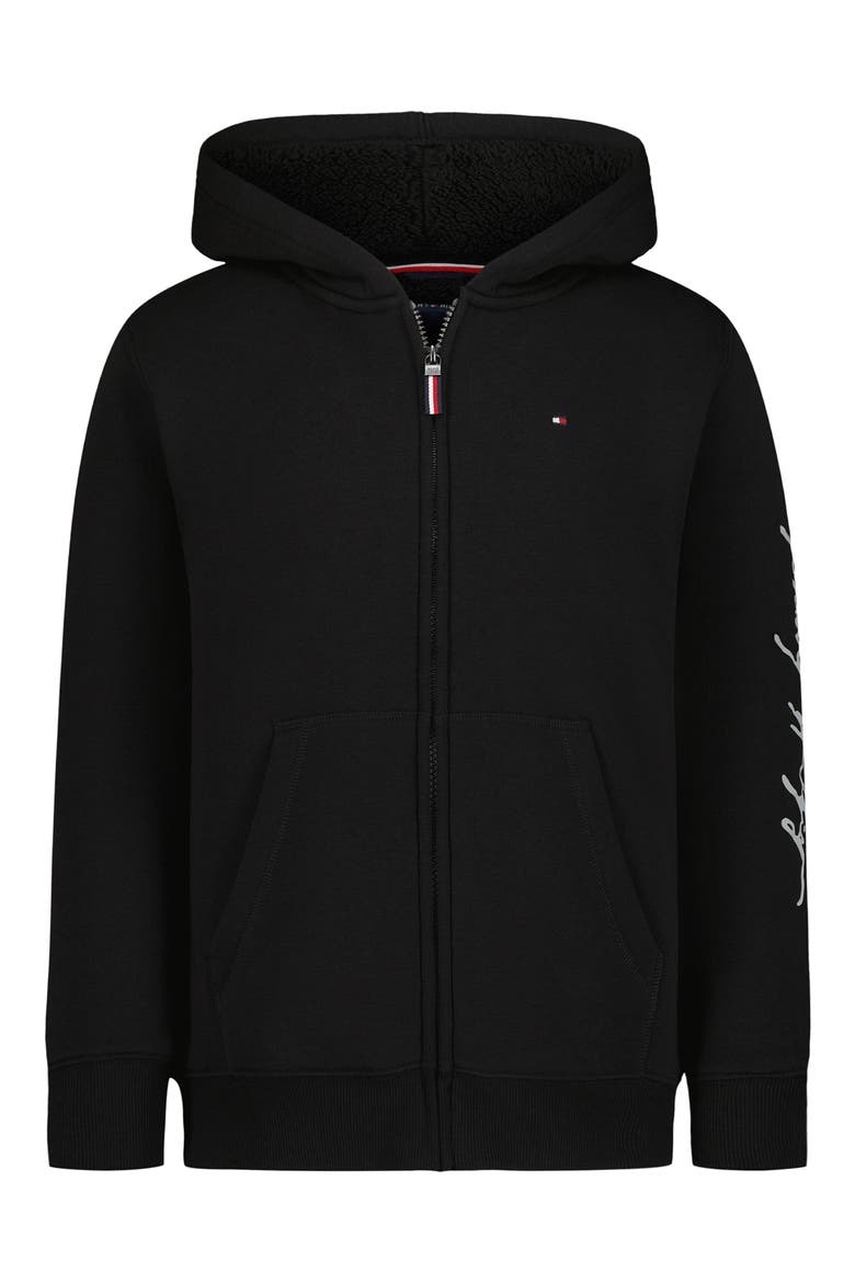 Kids' Fleece Lined Zip Hoodie, Main, color, BLACK