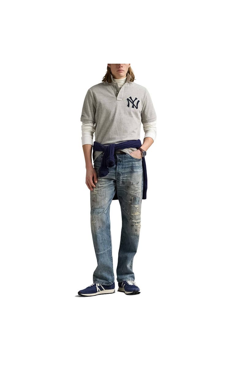 Polo Ralph Lauren Heather Gray Yankees Polo Shirt, Alternate, color,