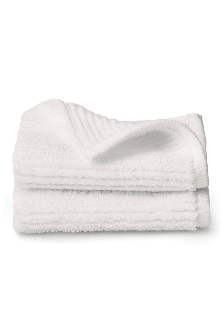 Set of 2 Ribbed Organic Cotton Washcloths, Main, color, WHITE