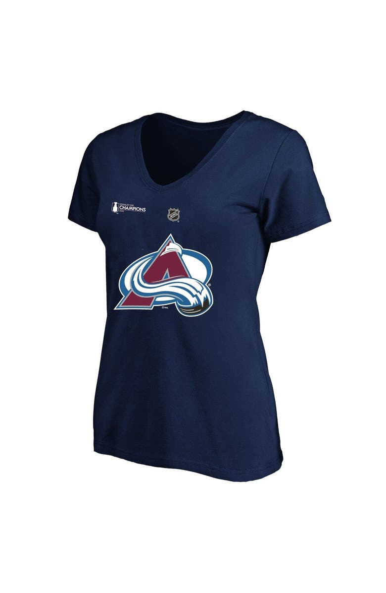 FANATICS Women's Fanatics Branded Navy Colorado Avalanche 2022 Stanley Cup Champions Plus Size Name & Number V-Neck T-Shirt, Alternate, color, 