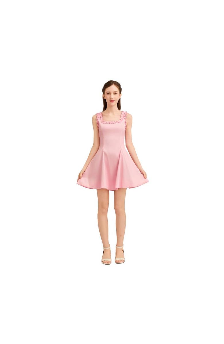 Tulleen Ruffle Strap Dress, Main, color, Pink