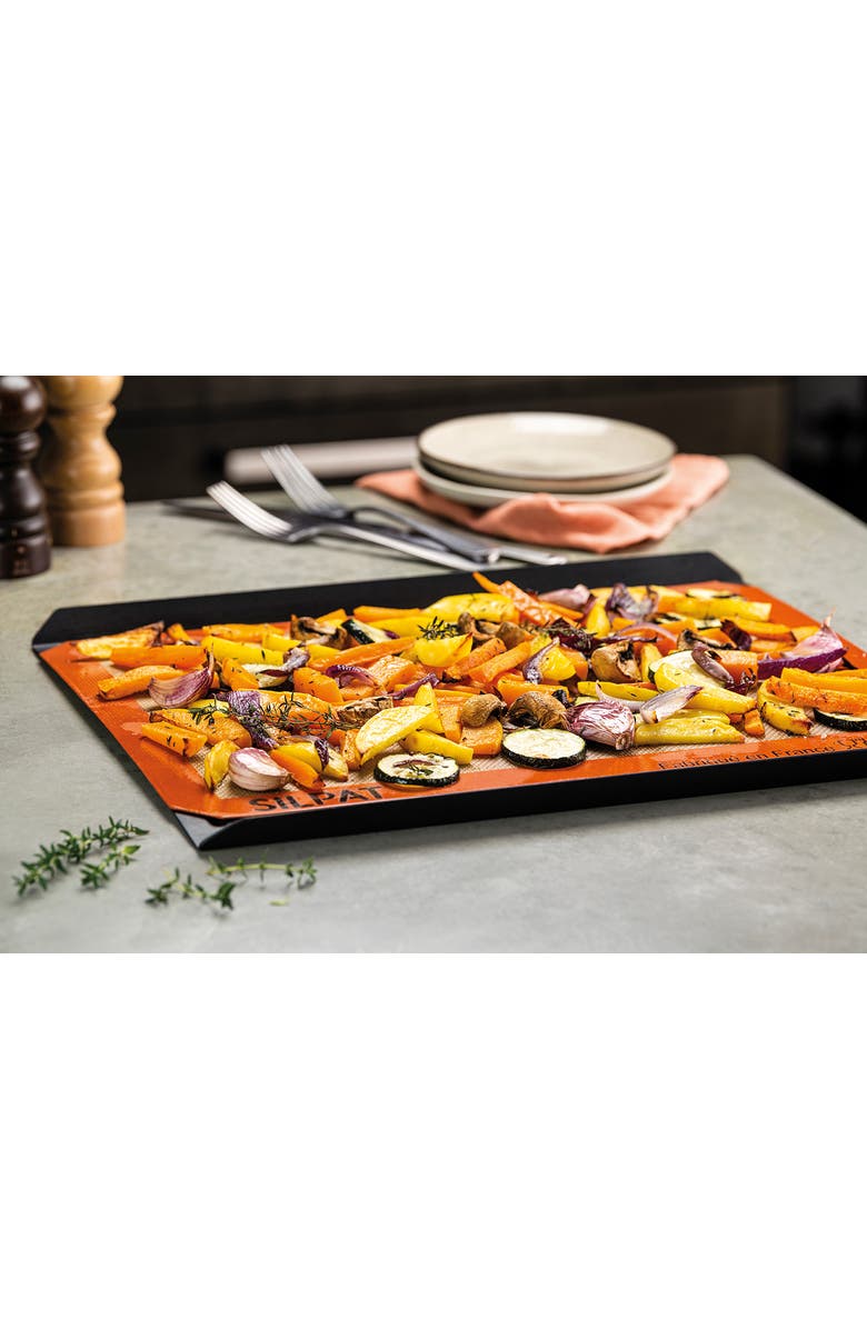 Silpat Premium Non-Stick Half Sheet Size Silicone Baking Mat, 11-5/8 x 16-1/2, Alternate, color, Orange